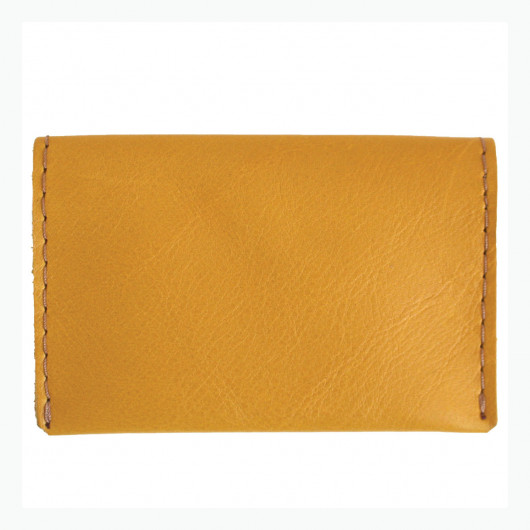 Leather Pocket Card Holders Mustard